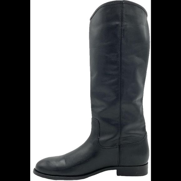 Frye Leather Tall Shaft Boots Melissa Button 2 Black - Medium - Picture 2 of 5